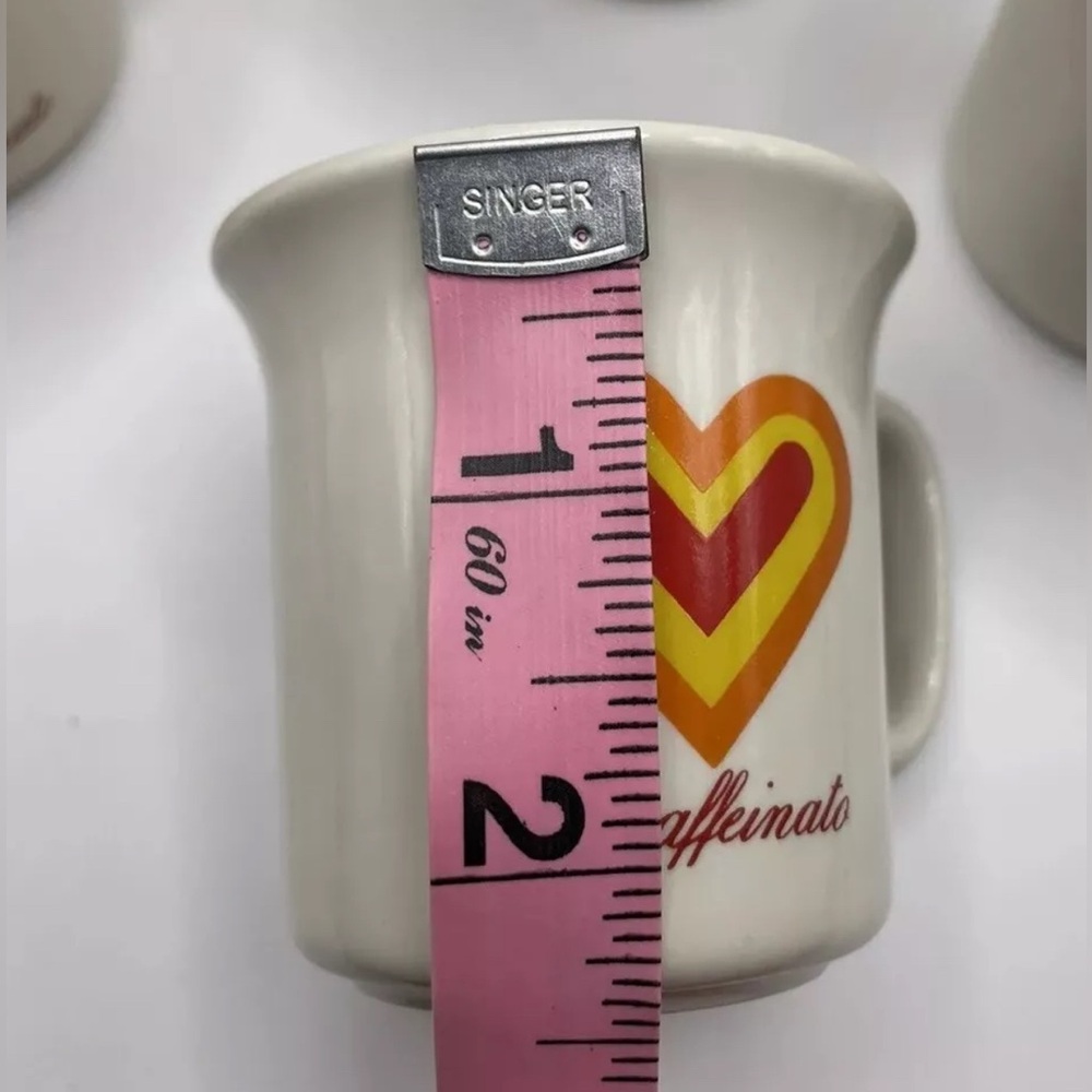 (4) Decaffeinato Made In Italy Heart Espresso Demitasse Coffee Cups White Small - Picture 6 of 7